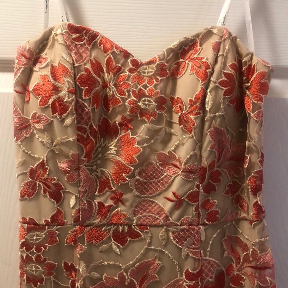 Orange, red, and pink ball gown - Picture 2 of 7